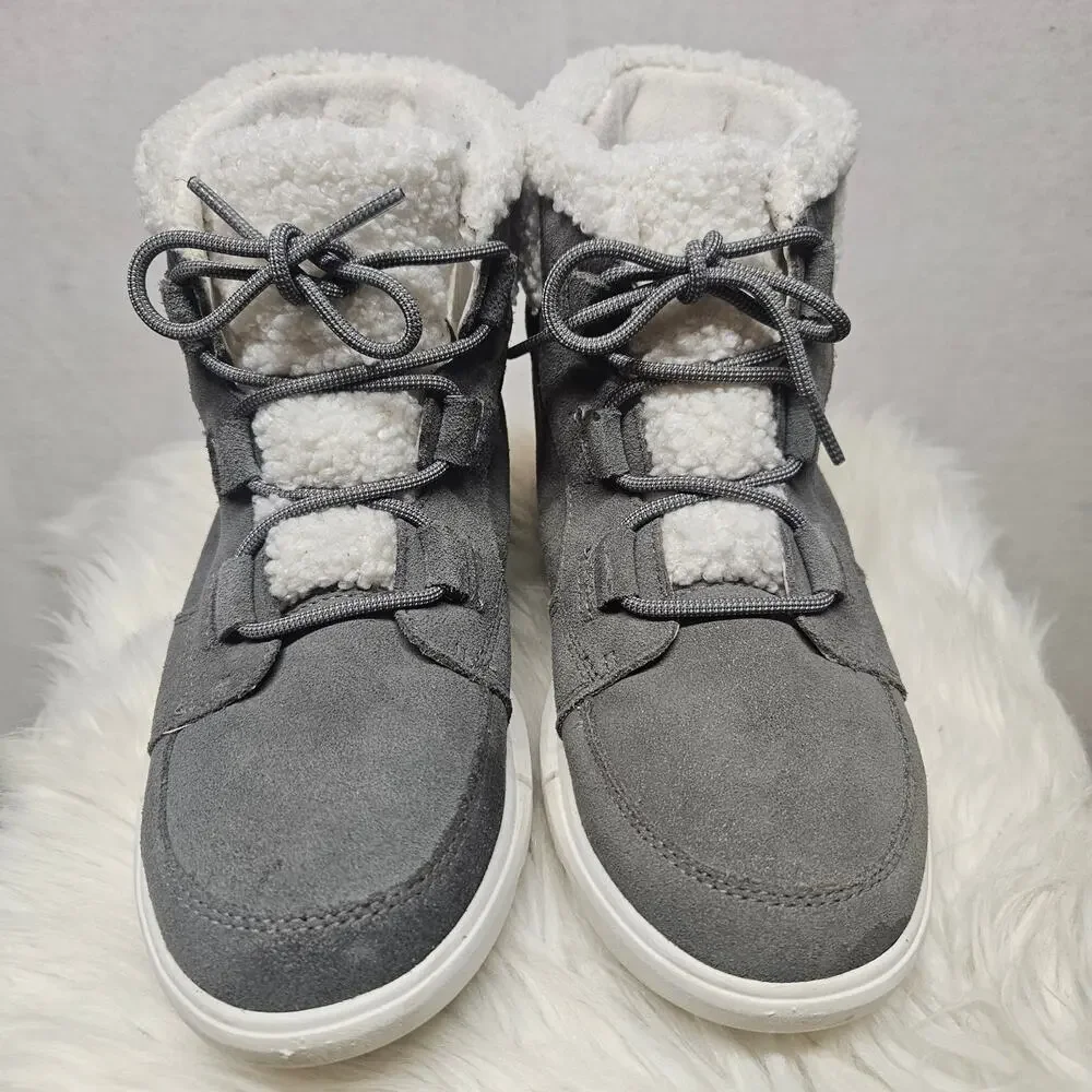 Sorel Explorer II Carnival Cozy Waterproof Boots Women Quarry/Sea Salt Size 8.5